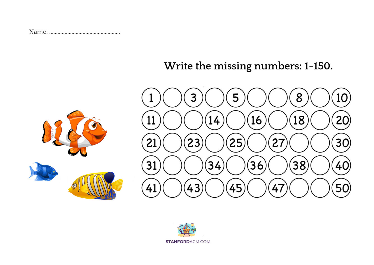 Missing Numbers Worksheet To 50 Download Now 