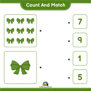 Count and Match Worksheets with Ribbons