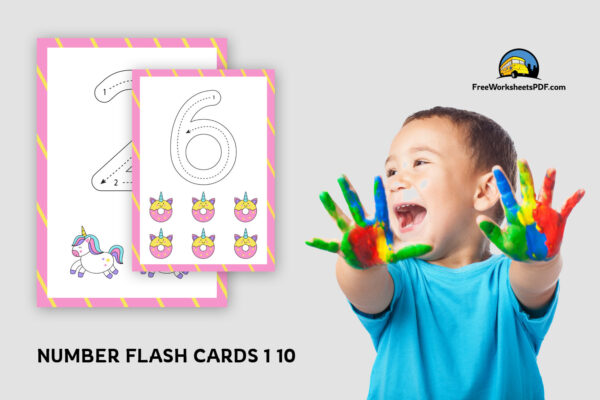 Cute Number Flash Cards 1 10