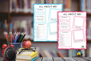 First Day of School Worksheets - About Me (Girls and Boys)