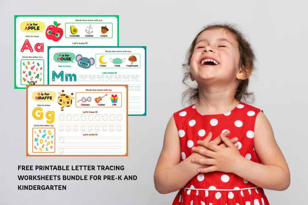 Free Printable Letter Tracing Worksheets Bundle for Pre-K and Kindergarten