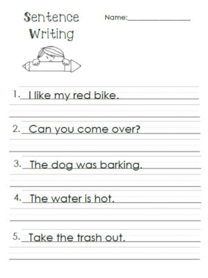 Sentence Writing Worksheets PDF for 2nd Grade