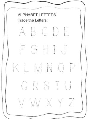 Trace the letters of the alphabet worksheet PDF [FREE]