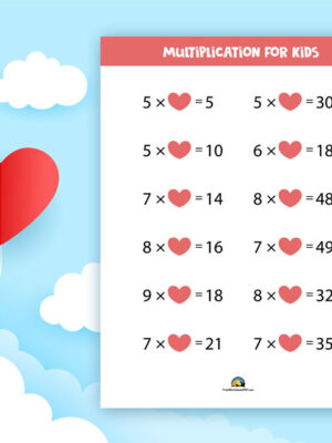 Valentines Day Multiplication Worksheets Second Grade