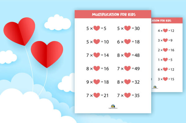 Valentines Day Multiplication Worksheets Second Grade